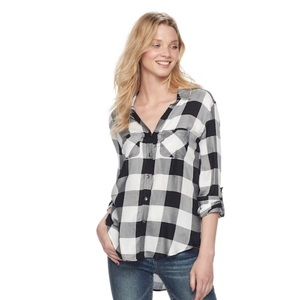 Rock & Republic Women’s Flannel Plaid Shirt L